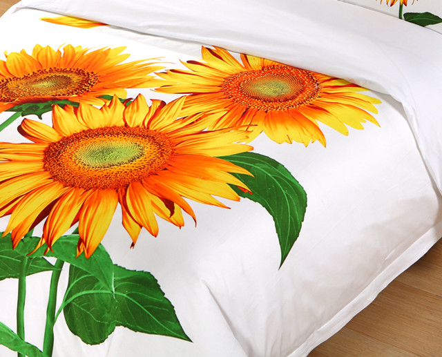 Hotel Bedding Sunflower Hotel Linen Bedding High-end Design Printed Process Four-piece Set pic 4